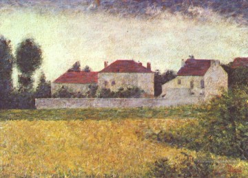 maisons blanches ville d Avray 1882 Peinture à l'huile
